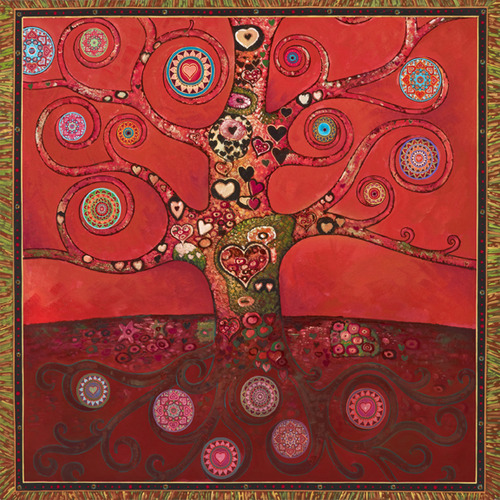 Healing Heart Tree Red Square