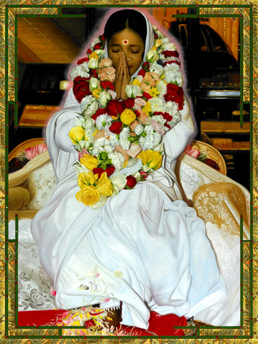 Ammachi with Flowers