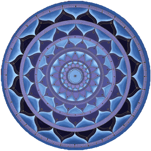 Blue Purple Mandala Round