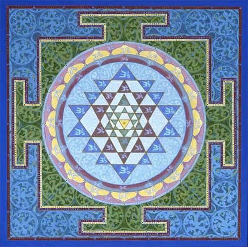 Sri Yantra Blue