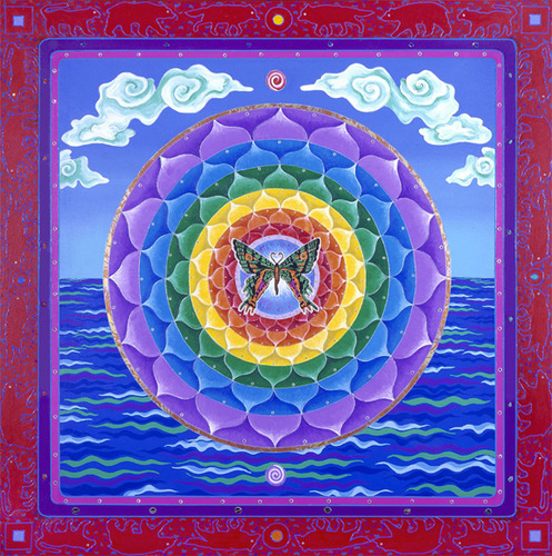 Butterfly and Green Clouds