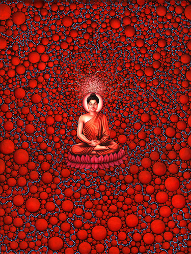 Buddha Meditation on Red