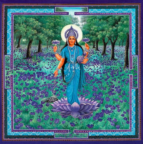 Lakshmi and Blue Poppies