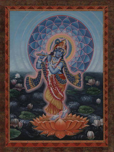 Krishna on Orange Lotus