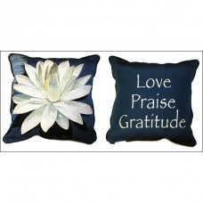 white Lotus Love Pillow