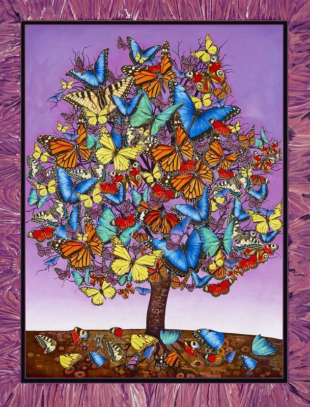 Multi Colored Butterly Tree