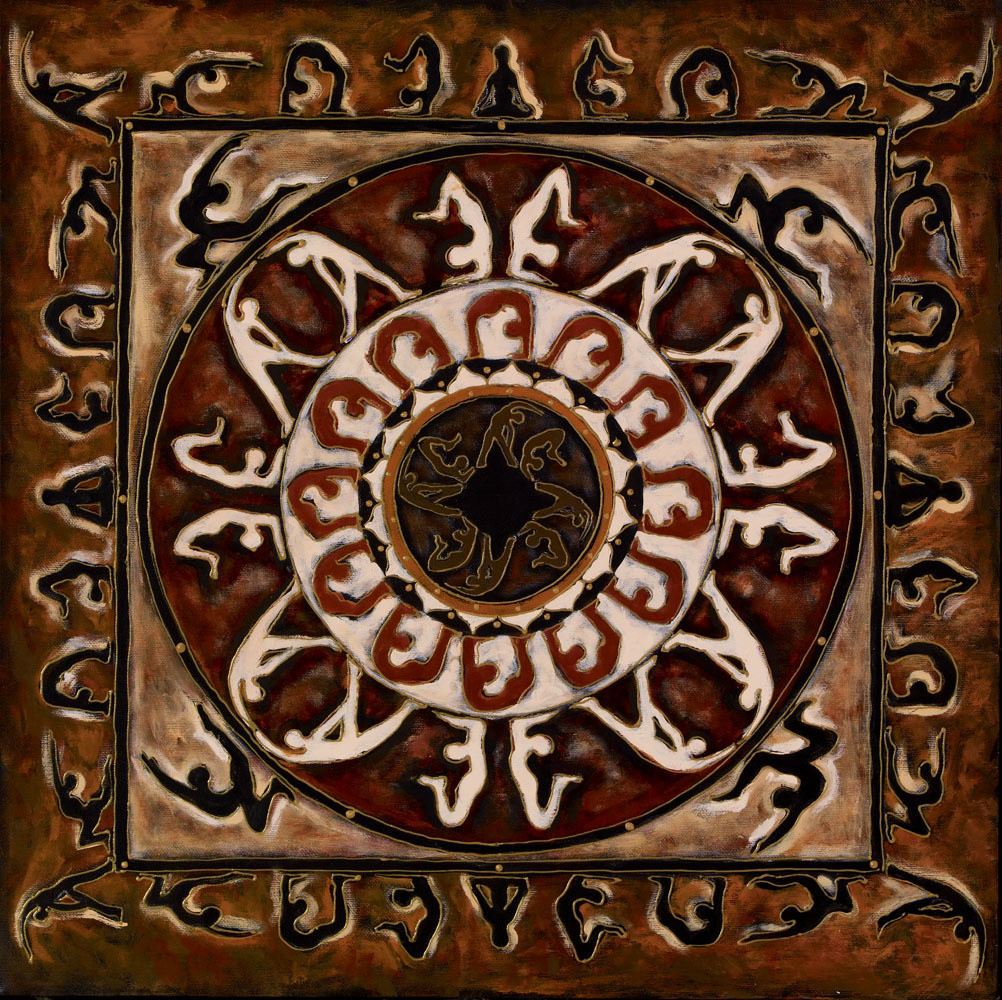 Brown and Black Yoga Mandala