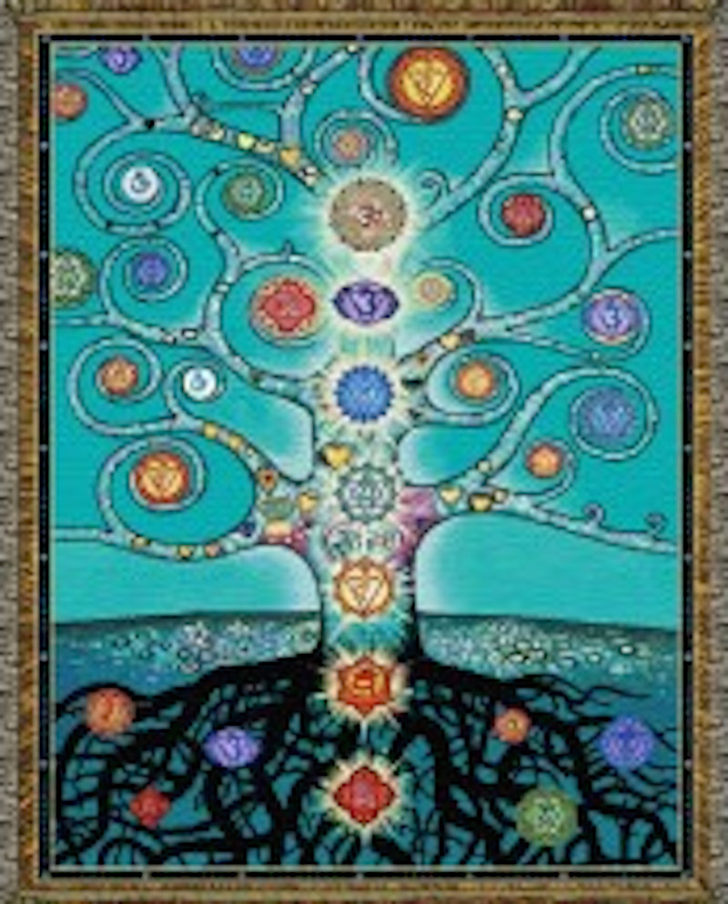 Chakra Tree Tapestry Throw