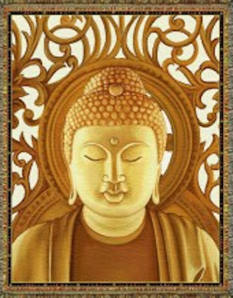 Gold Buddha Tapestry Throw