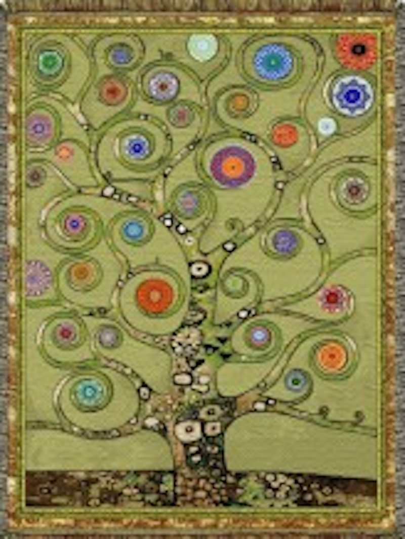 Mandala Tree of Life Green Throw