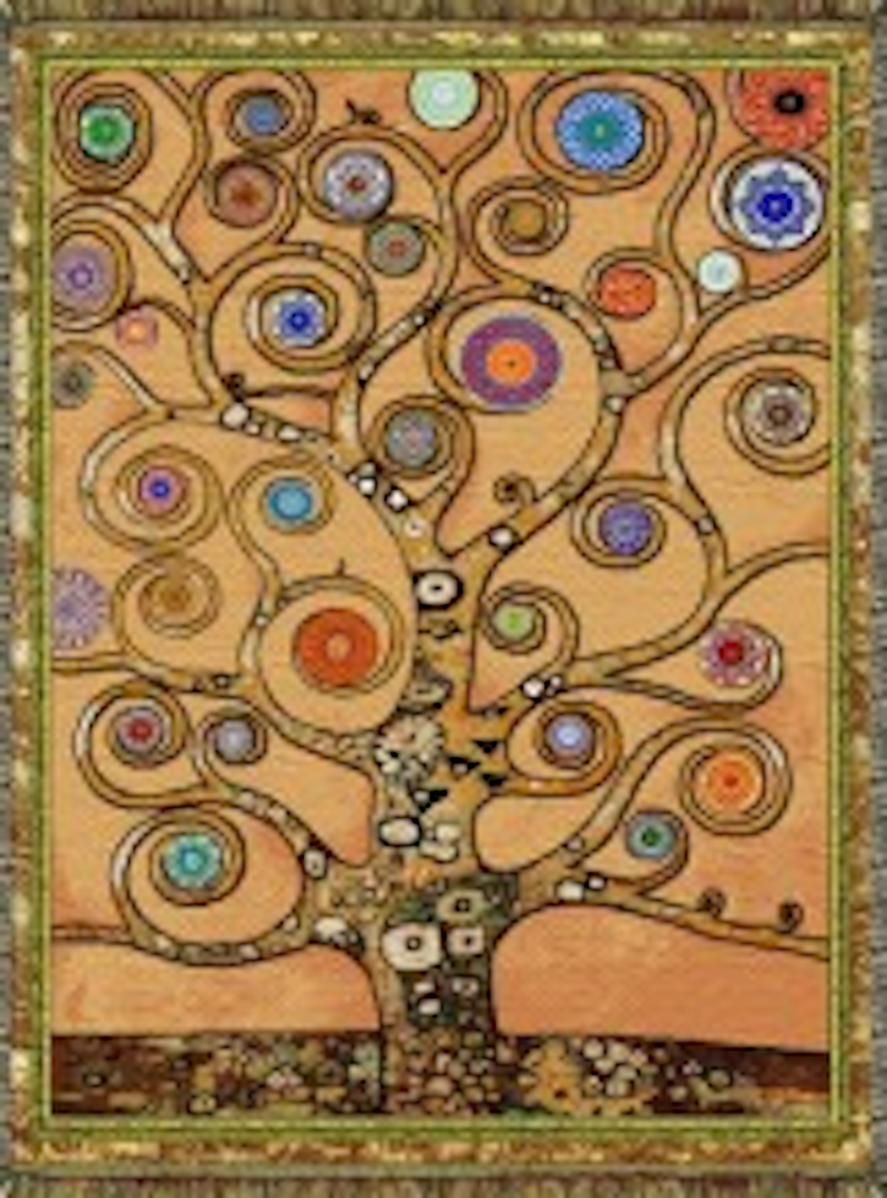 Mandala Tree of Life Orange Throw