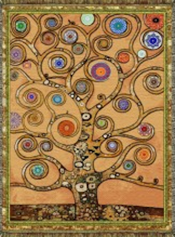 Mandala Tree of Life Orange Throw