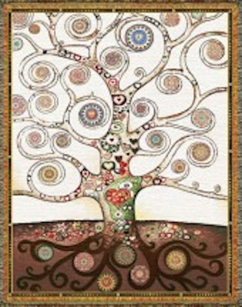 Healing Heart Tree White Throw