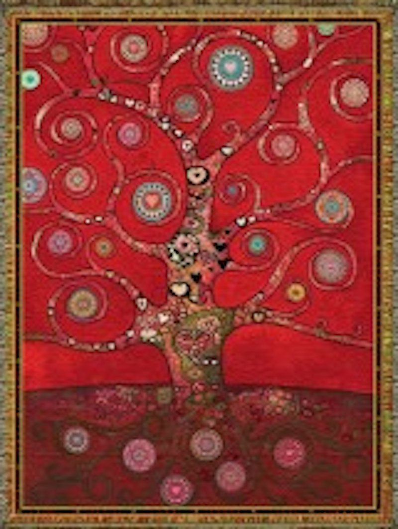 Mandala Tree of Life Red Throw