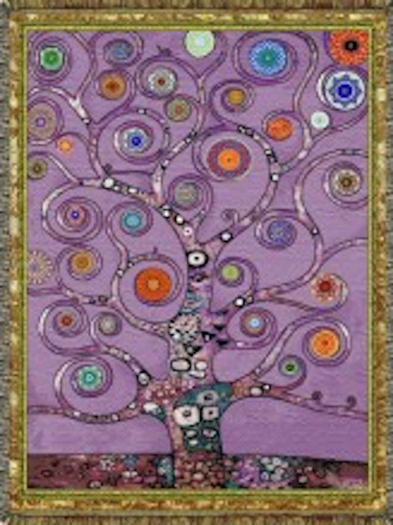 Mandala Tree of Life Purple Throw