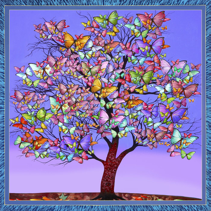Butterfly Tree Violet Square