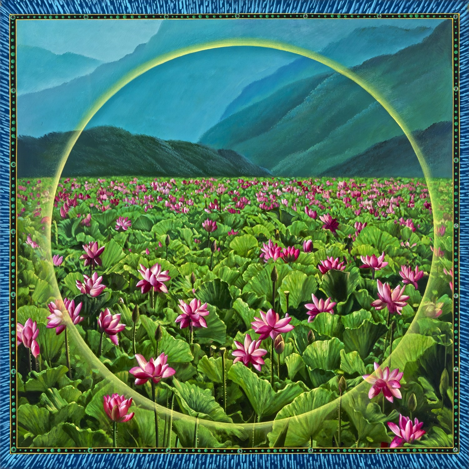 Lotus Field Mountains Square