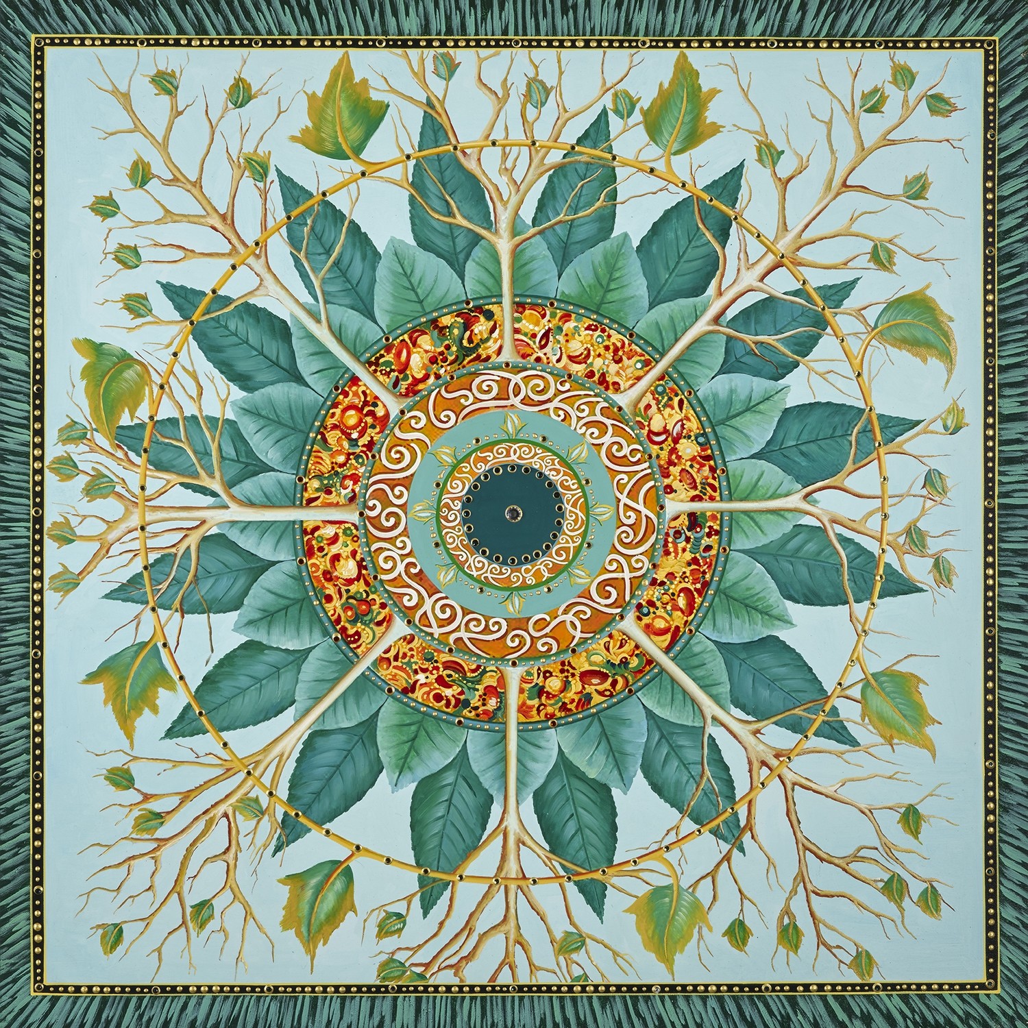 Mandala of Trees and Leaves