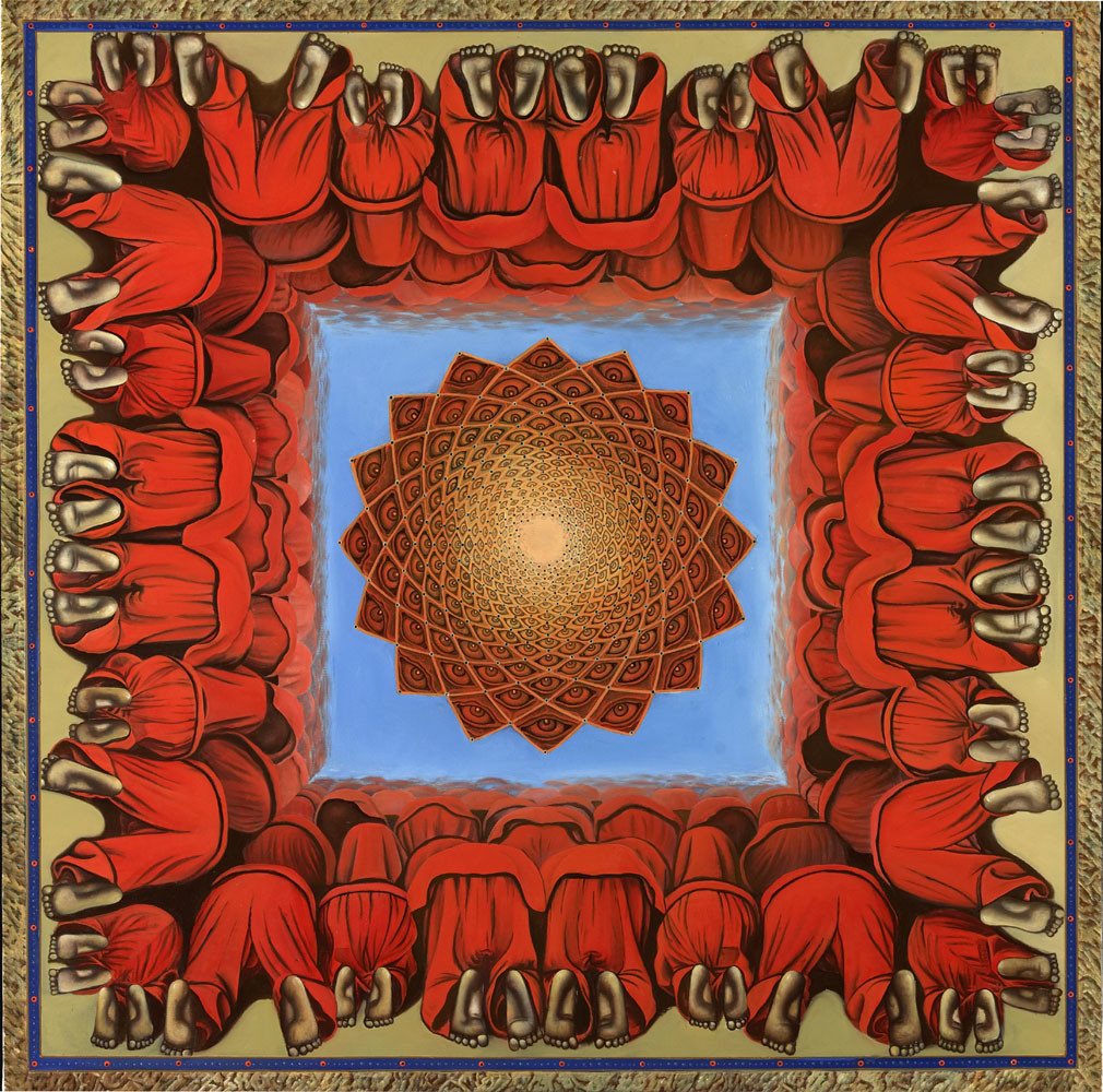 Red Bowing Mandala