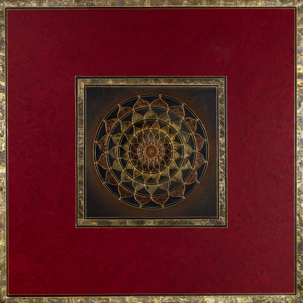 Maroon Texture Mandala