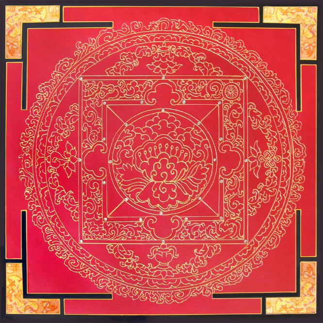 Red Tibetan Mandala