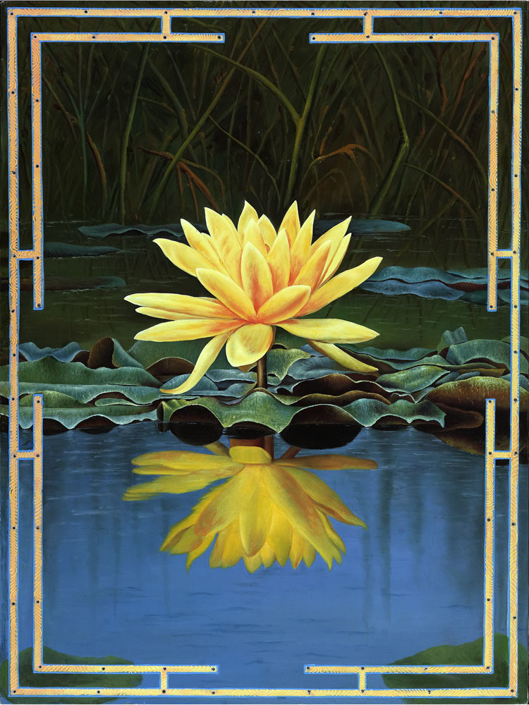 Orange Lotus Reflection