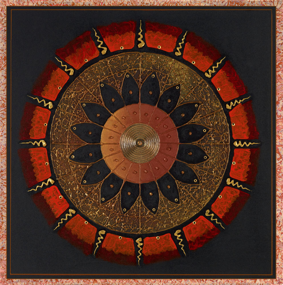 Thai Black Flower Mandala