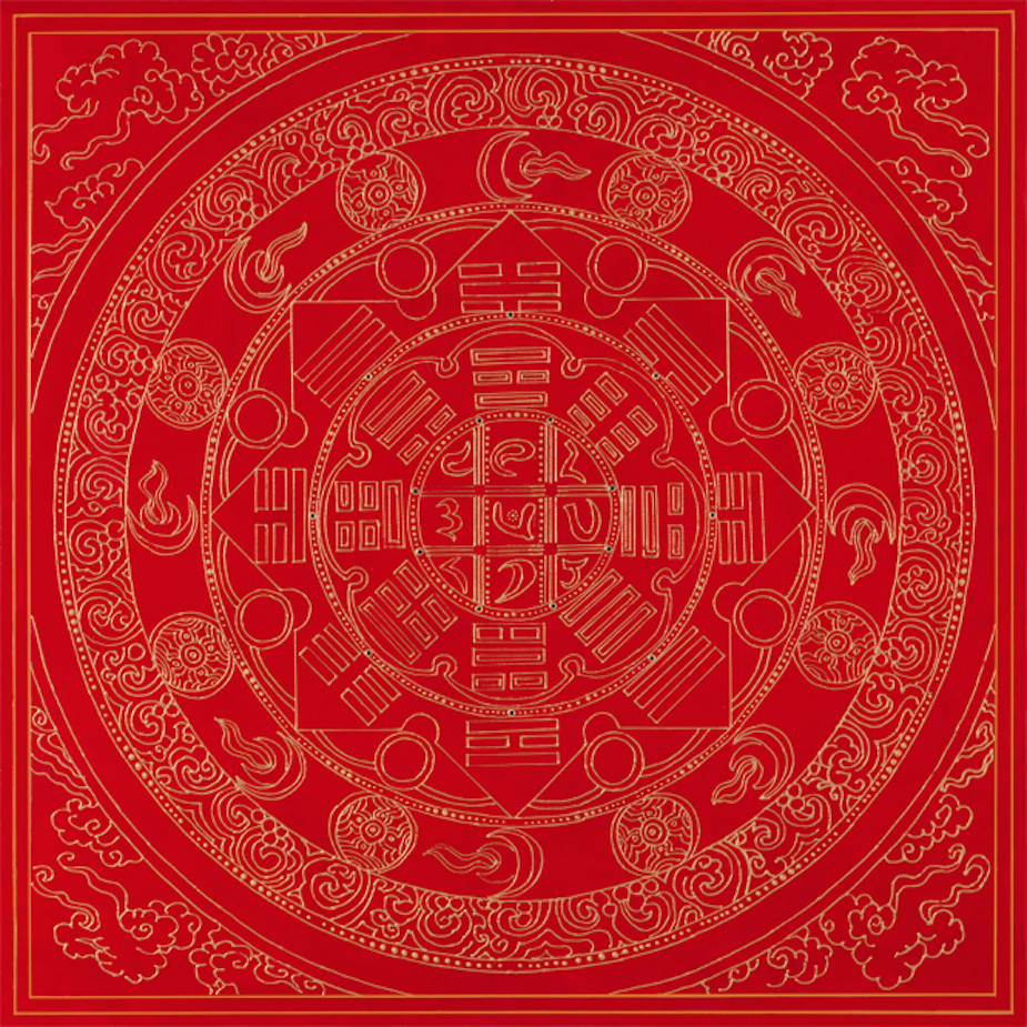 Red Tibetan Astrology Mandala
