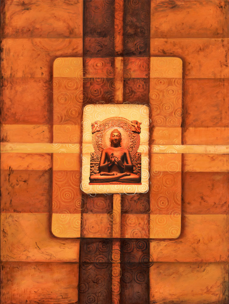 Stone Buddha in Orange