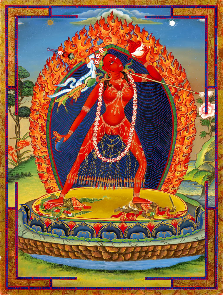 Red Dakini with Skulls