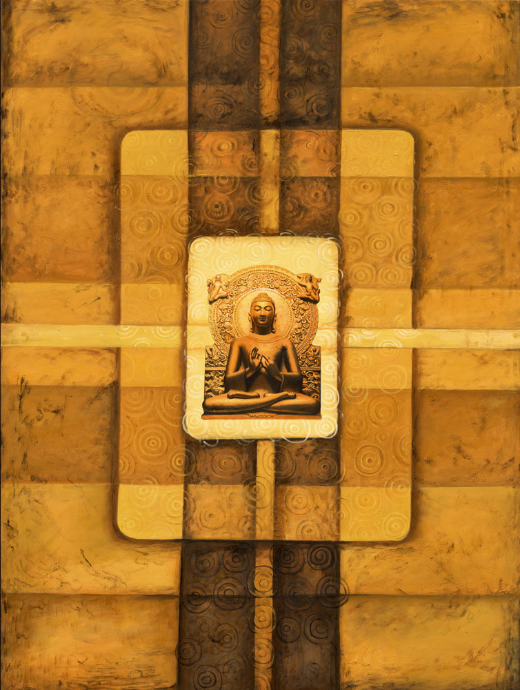 Stone Buddha in Yellow