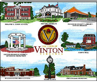 Town of Vinton Tapestry Throw