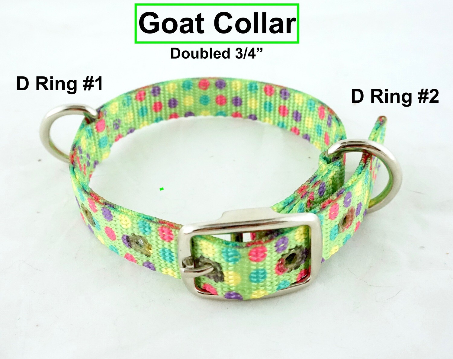 Halter-All™ - Goat Collar XS-XL - Doubled, Extra D Ring, Patterns