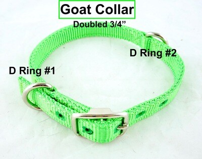 Halter-All™ - Goat Collar XS-XL - Doubled, Extra D Ring, Solid Colors