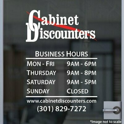 Logo & Store Hours Decal
