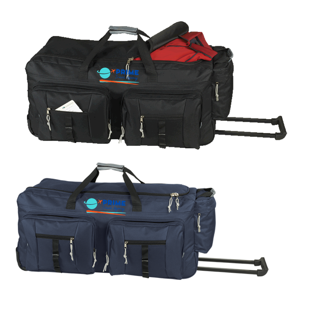 Dual Front Pocket Rolling Duffel