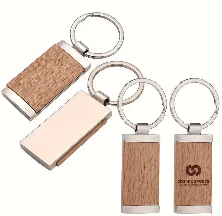 Drvena etiketa – pravokutni privjesak za ključeve