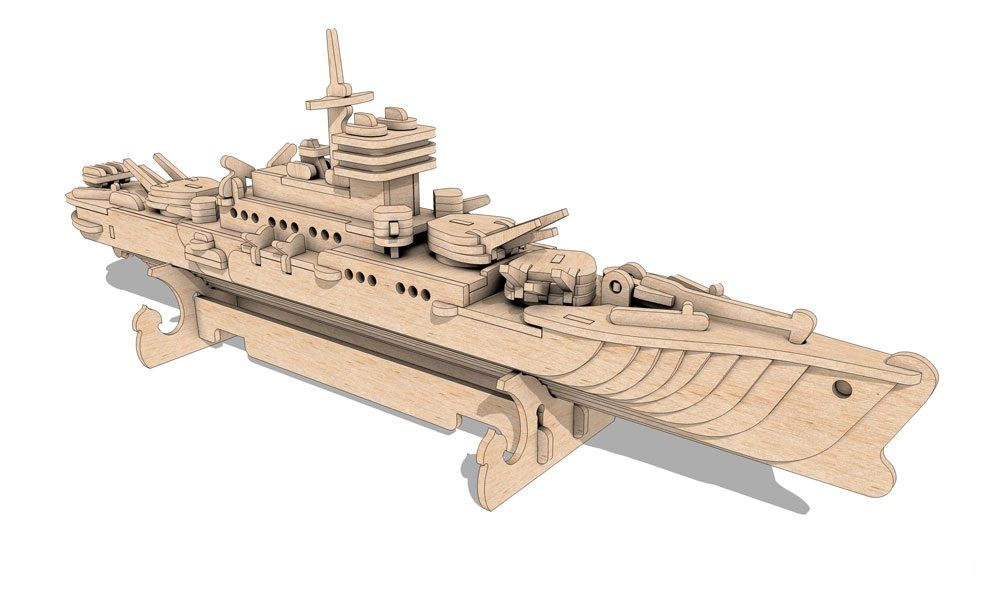 Drveni 3D model – Ratni brod (Warship)