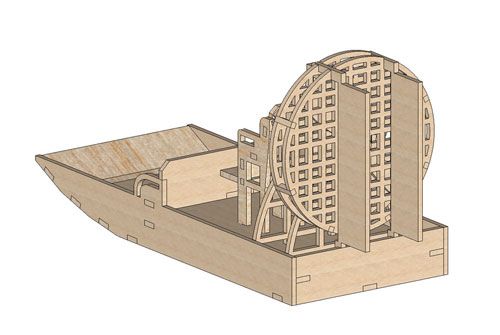 Drveni 3D model – Airboat (zračni čamac)