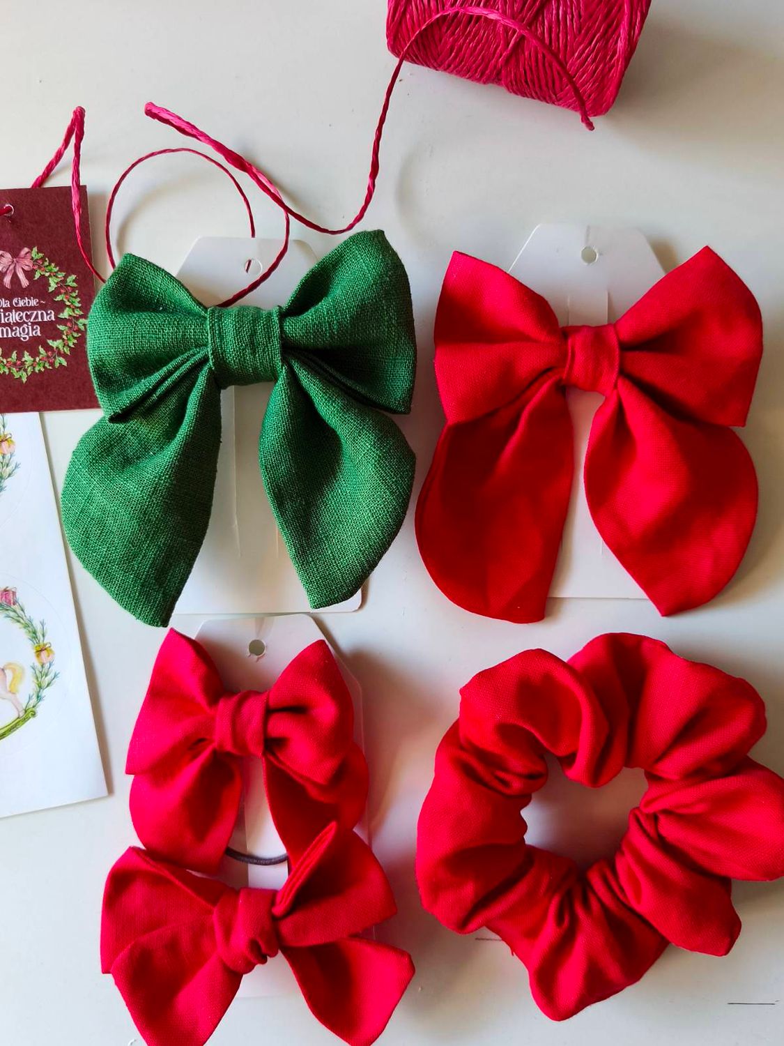 Medium Scrunchie Red Linen