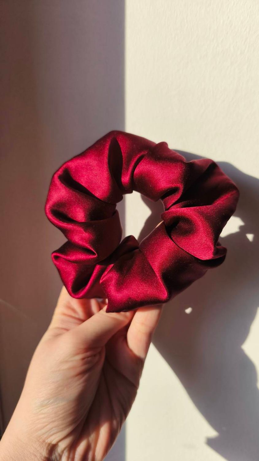 Maxi Scrunchie Jedwabna Burgund