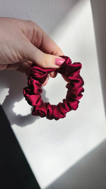 Mini Scrunchie Jedwabna Burgund