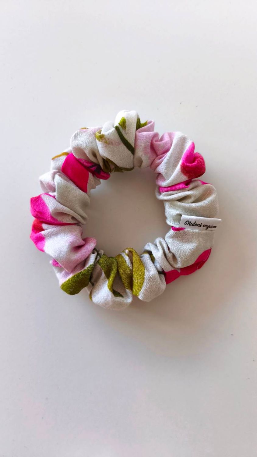 Mini Scrunchie Pink Flowers