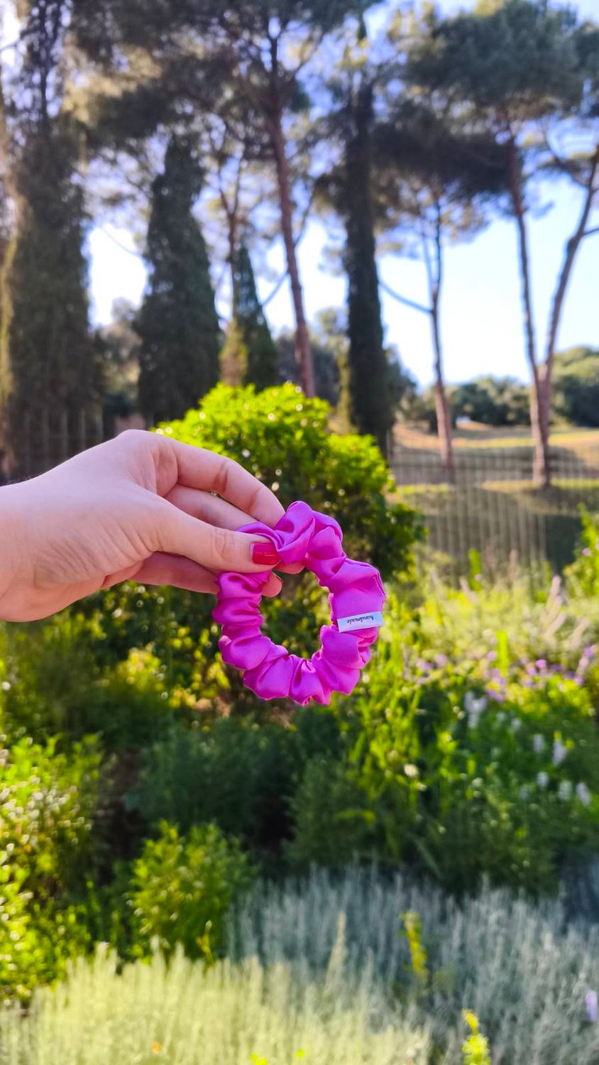 Mini Scrunchie Jedwabna "Pink"