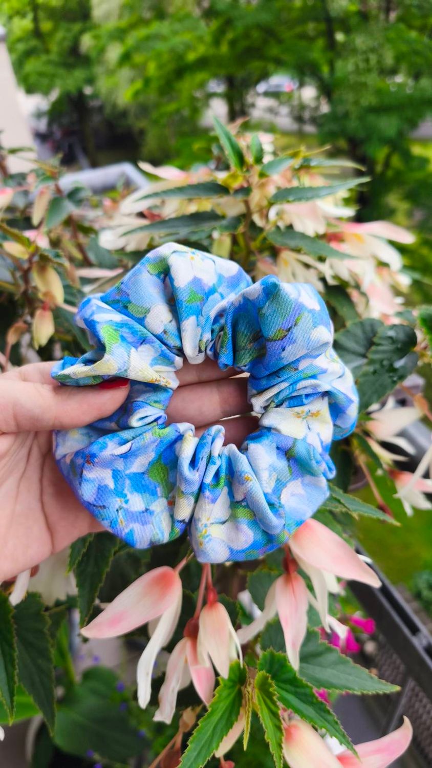 Maxi scrunchie Blue Garden do włosów