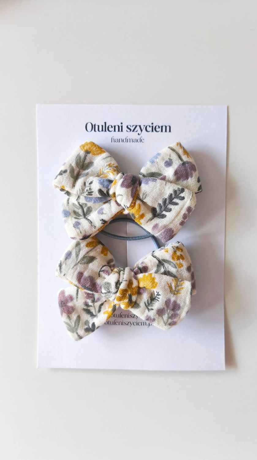 Mała kokardka "Basia" jesienne kwiatuszki