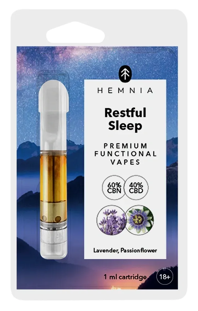 Cartouche Sommeil Réparateur - 40 % CBD, 60 % CBN, lavande, passiflore, 1 ml