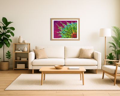 Plakat do samodzielnego wydruku – fragment obrazu - "Z Wnętrza" #1 (amarant/zieleń) Plakat do samodzielnego wydruku – fragment obrazu - "Z Wnętrza" #1 (amarant/zieleń)