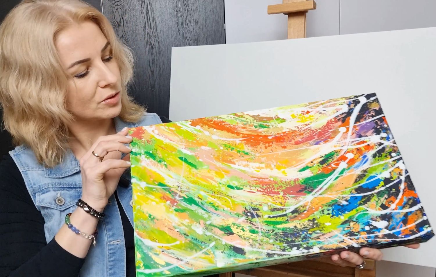 Kolorowe złotko, obraz 50cm x 30cm