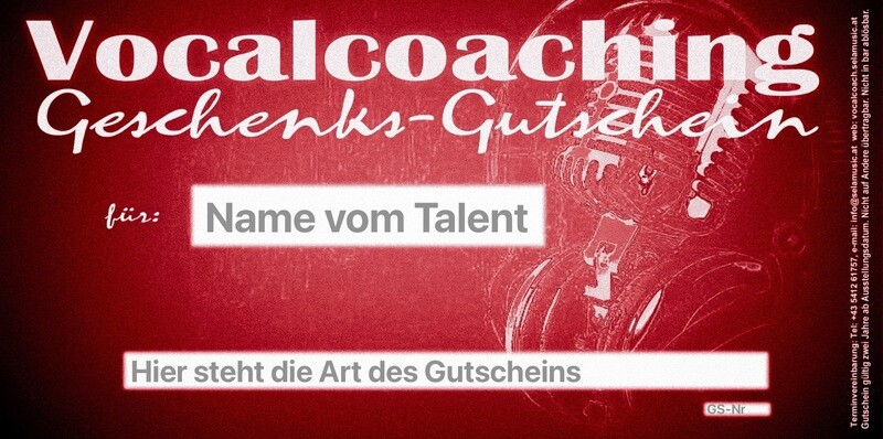 Vocalcoach Gutschein Zweierblock